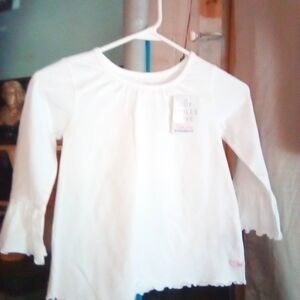 Ruffle Butts White Long Sleeve Ruffle-Sleeve Top